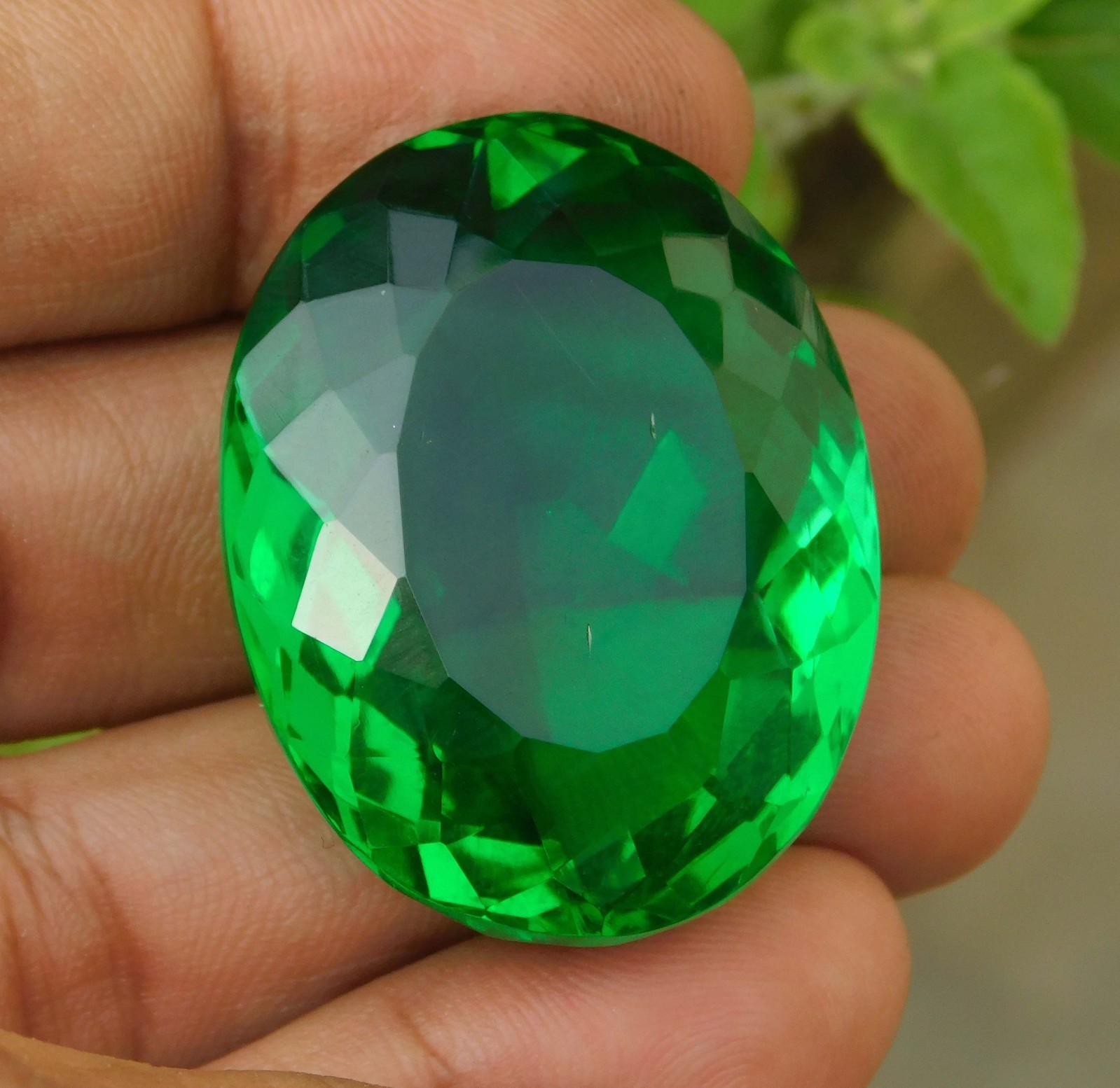 121.9cts Natural Certified Oval Cut Colombian Emerald Translucent Loose Gemstone