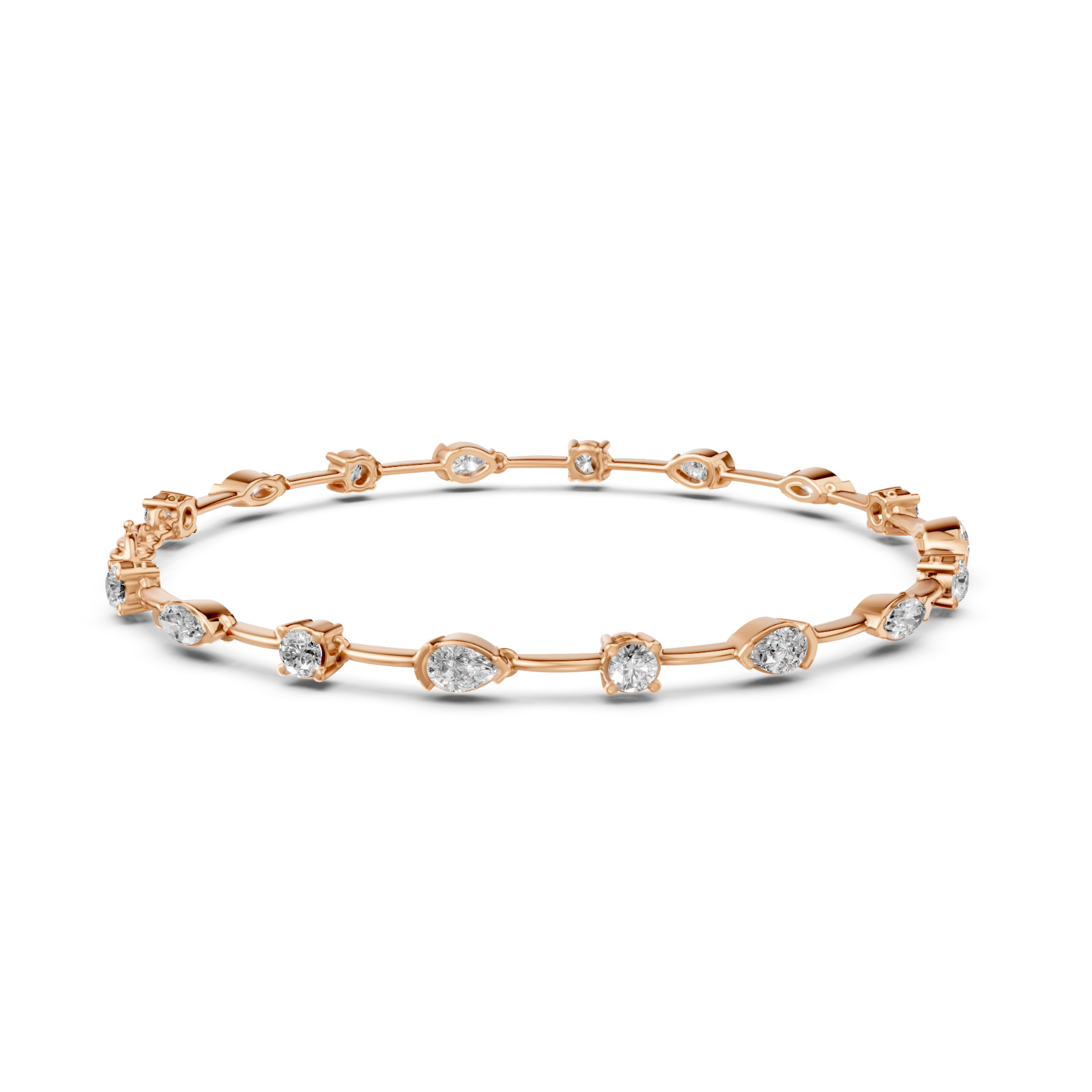 2.86 CT Marquise Lab Grown Diamond Station Chain Bracelet