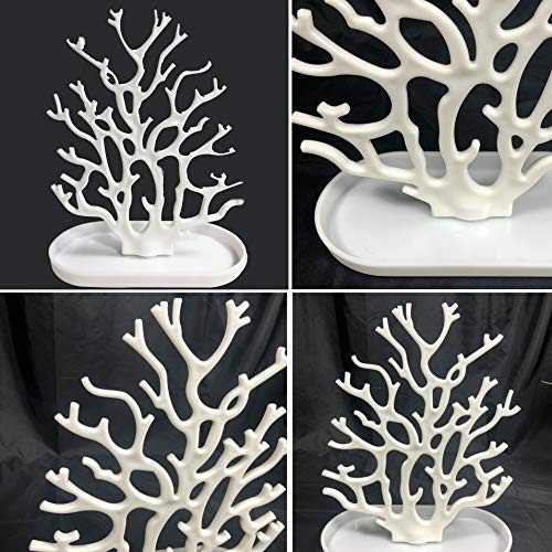 Coral Tree Jewelry Hanging Stand Display Table Top Necklace Bracelet White