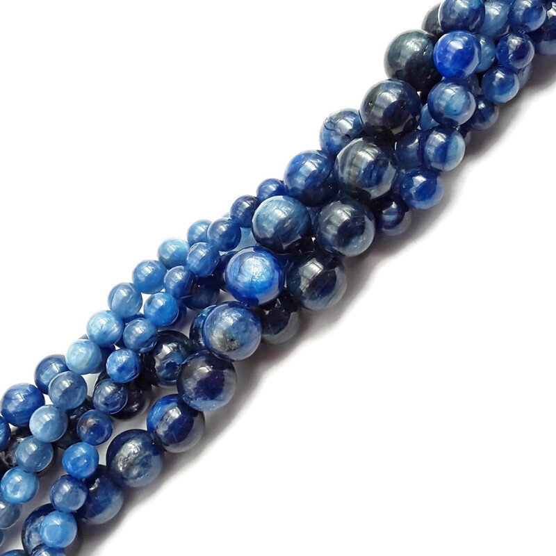 Natural Blue Kyanite Smooth Round Beads 5mm 6mm 8mm 9mm 10mm 15.5″ Strand