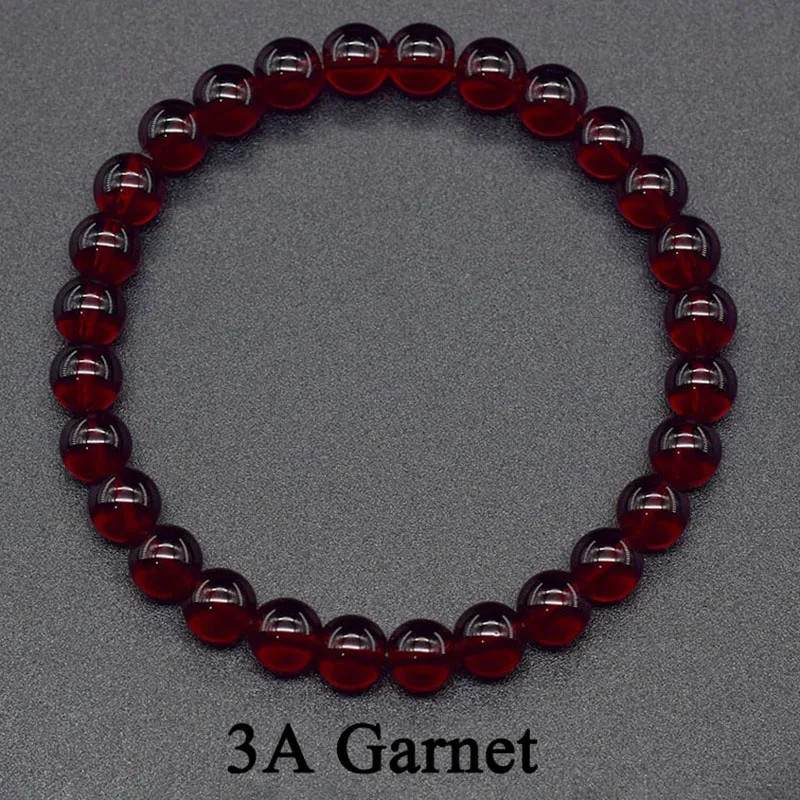 Garnet Bracelet Natural Stone Beaded Band Red Energy Healing Women 1 Pc