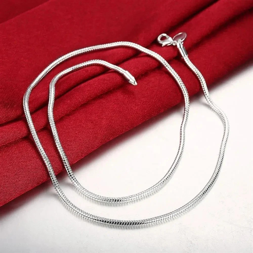 Men&Women’s 925 Sterling Silver Snake Chain Necklace 16-24*