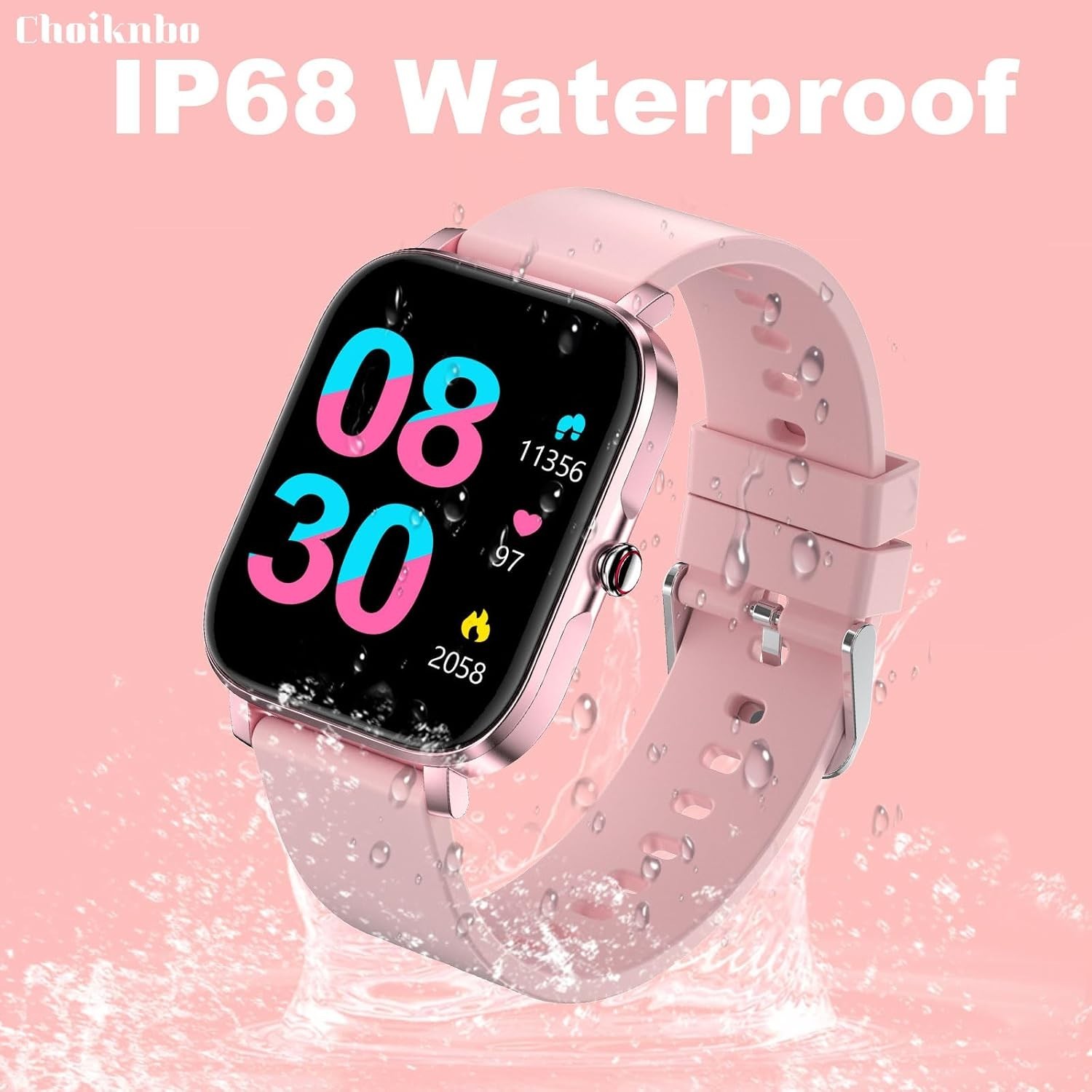 Choiknbo Smart Watch 1.83″ Fitness Tracker IP68 Heart Rate Sleep Android iOS