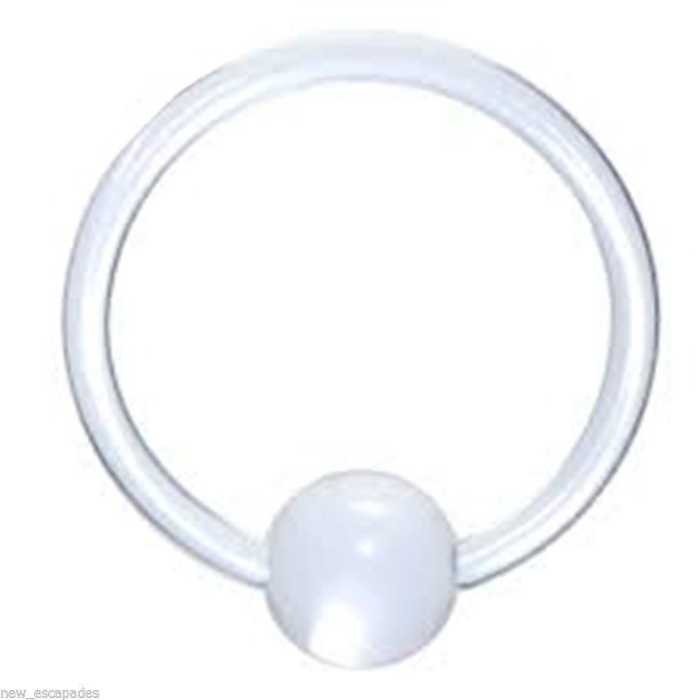 Captive Nipple Ring Heavy 8 Gauge 1/2″ Acrylic Clear 8mm Ball *