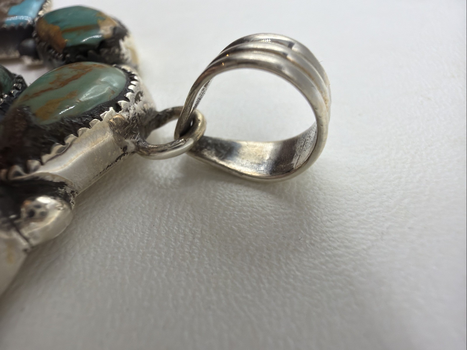 Southwestern Naja Pendant Sterling Silver & Turquoise 2.75″ 21+ Grams