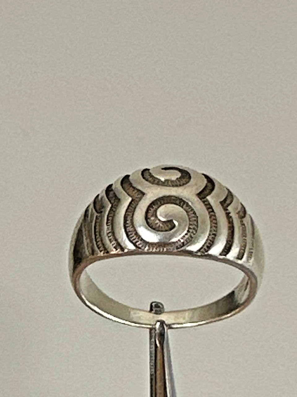 Vintage Soviet 925 Silver Swirl Dome Statement Ring Size 10.5-11 6.00g⁠-287