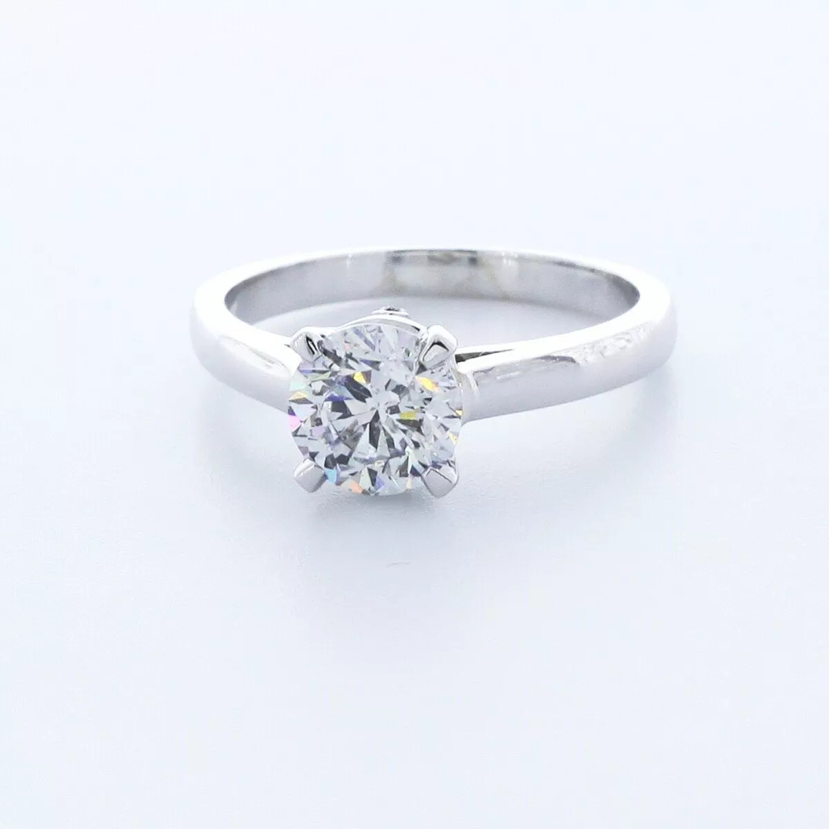 Engagement Ring 14K White Gold Classic 1.79 Carat Round Lab-Grown Diamond G SI1