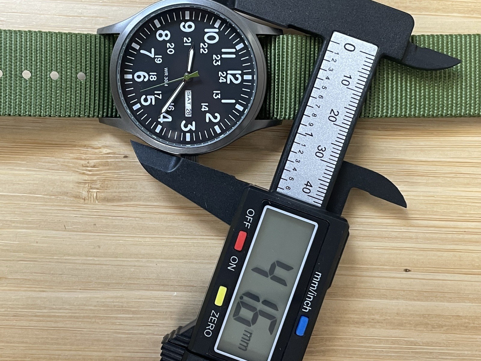 TPW Field Quartz Watch W/ Olive Green Band. Excellent Cond. In Working Order