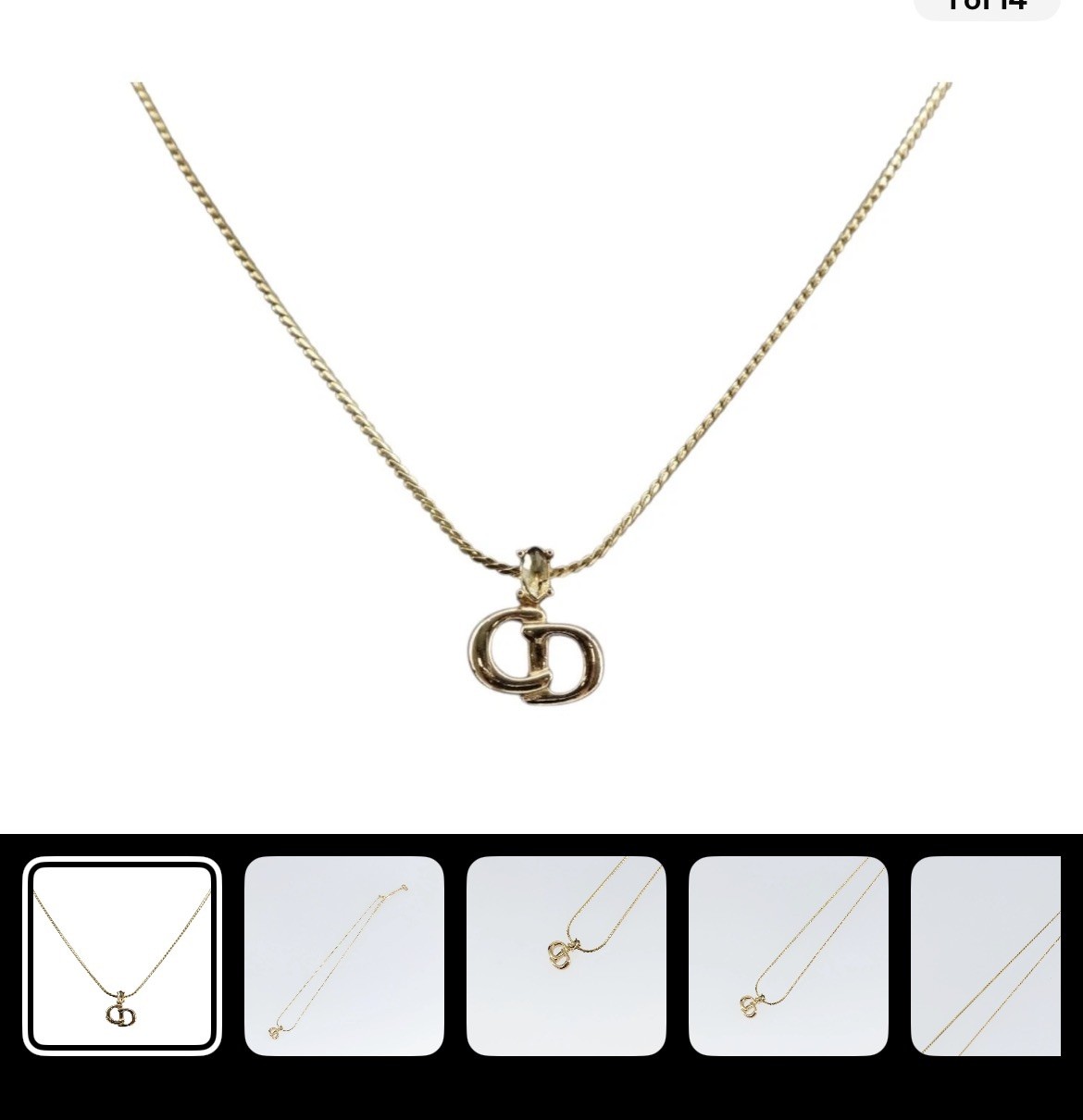 Christian Dior Necklace metal Gold Auth sw1621