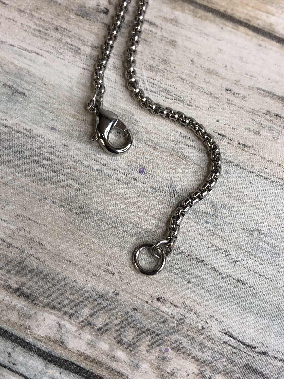 Silver Gold Tone 36″ Chain Necklace Clear Crystals NWOT