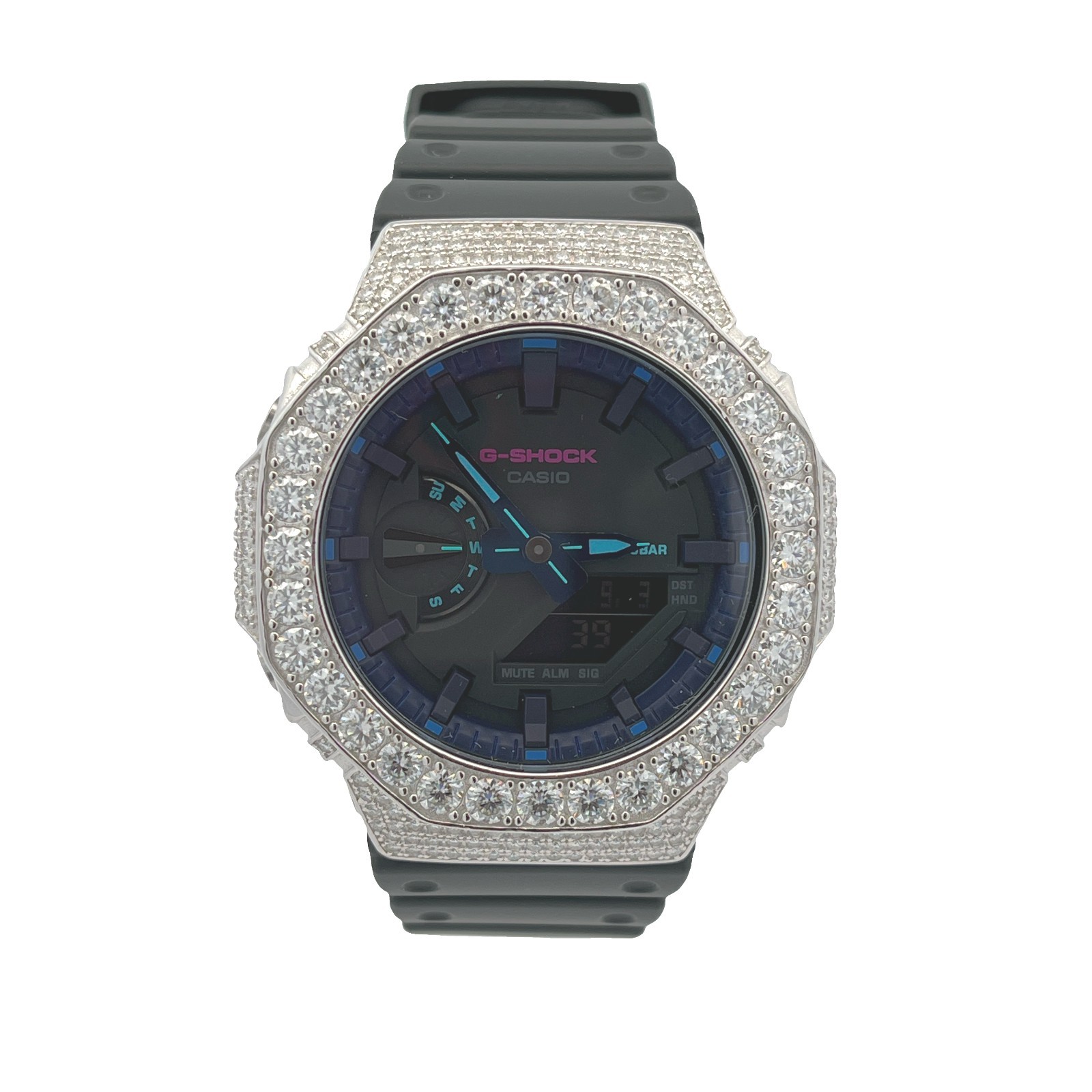 G-SHOCK CUSTOM MOISSANITE WATCH BLACK