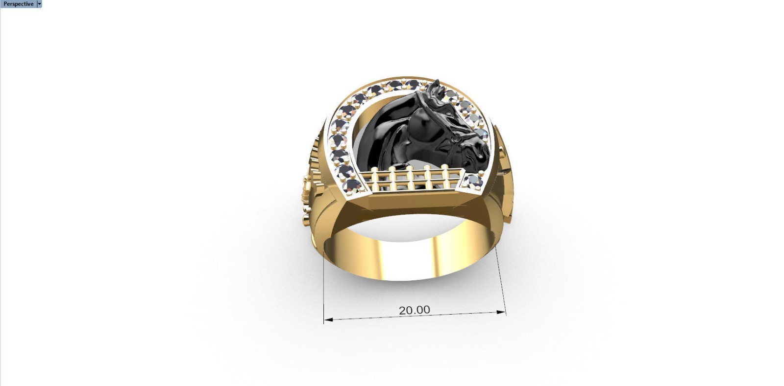 Oxidized Men’s Horseshoe & Horse Gothic Punk 925Sterling Silver Statement Rings