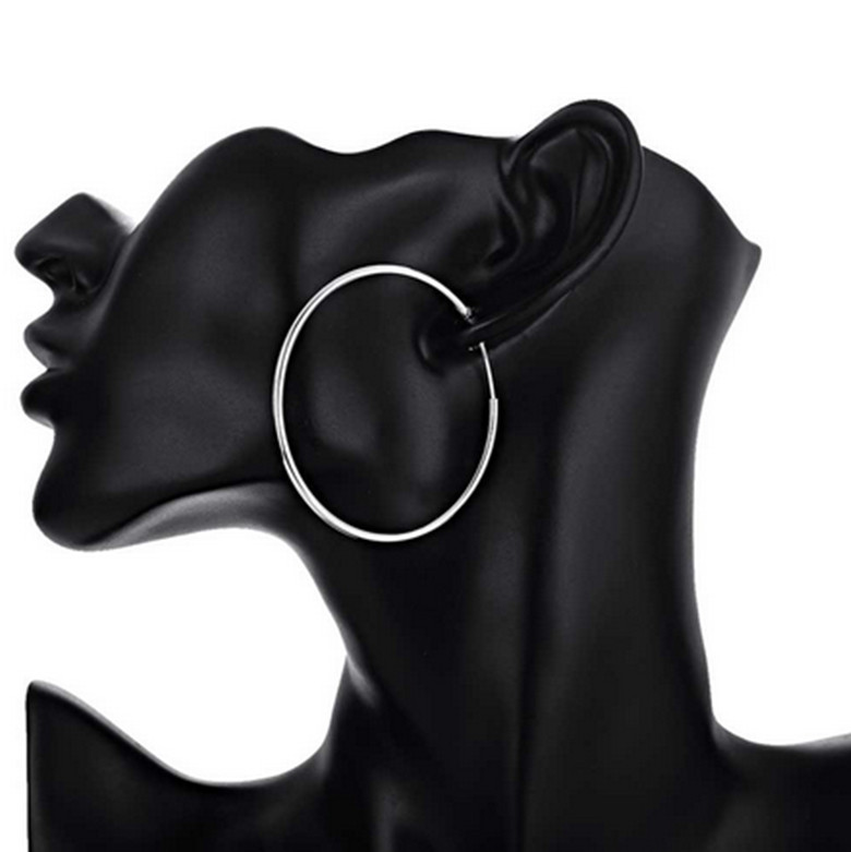 Women’s 925 Sterling Silver 60mm Large Round Endless Hoop Earrings