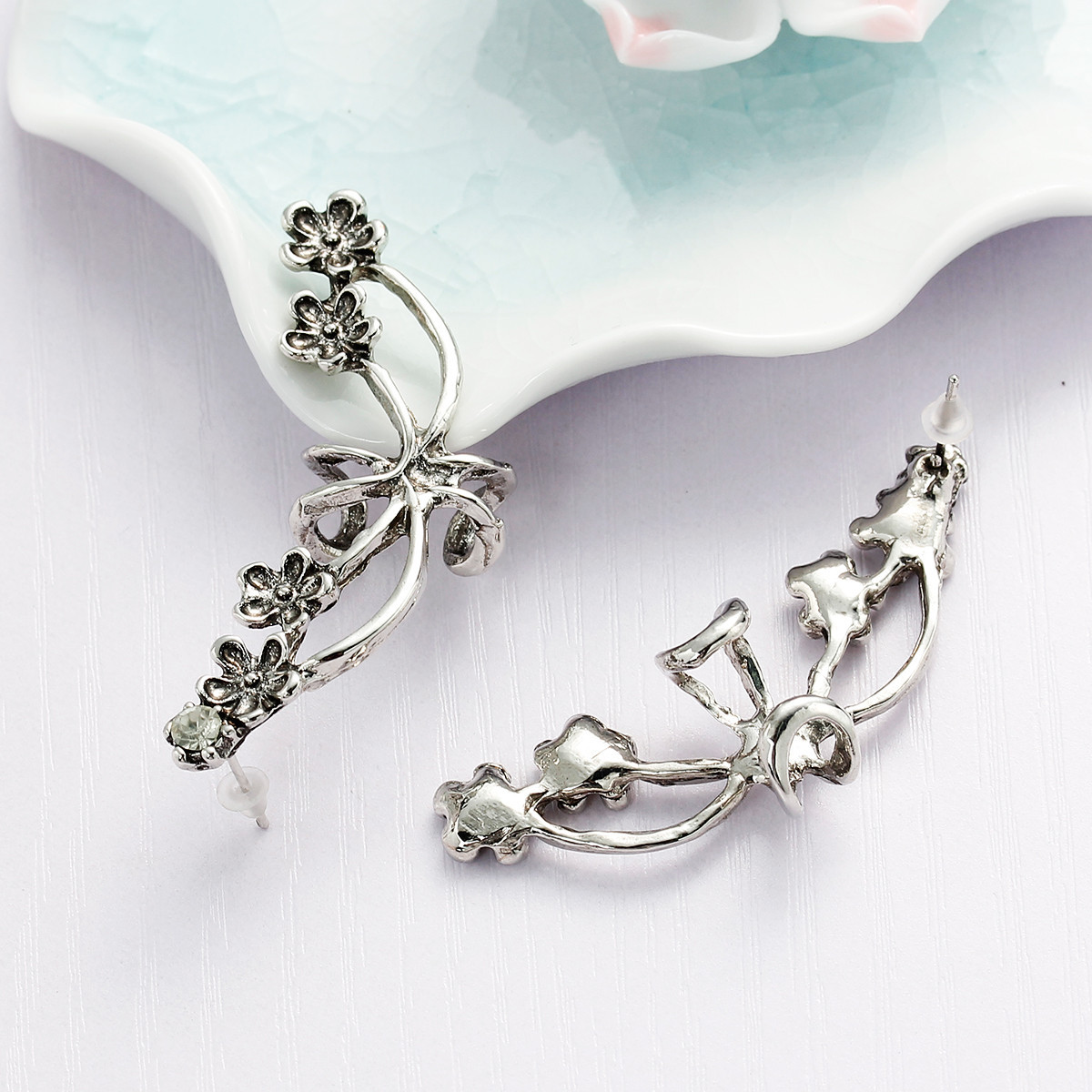 Sexy Sparkles Ear Cuff Clip On Stud Wrap Earrings For Left Ear