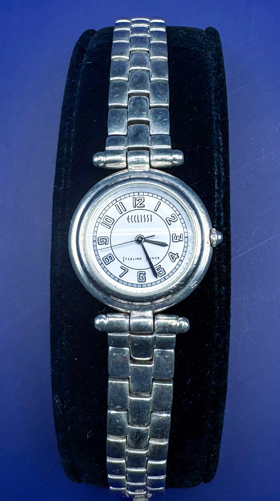 Vintage Ecclissi Women’s Solid Sterling Silver Watch Band 925 New Battery Works