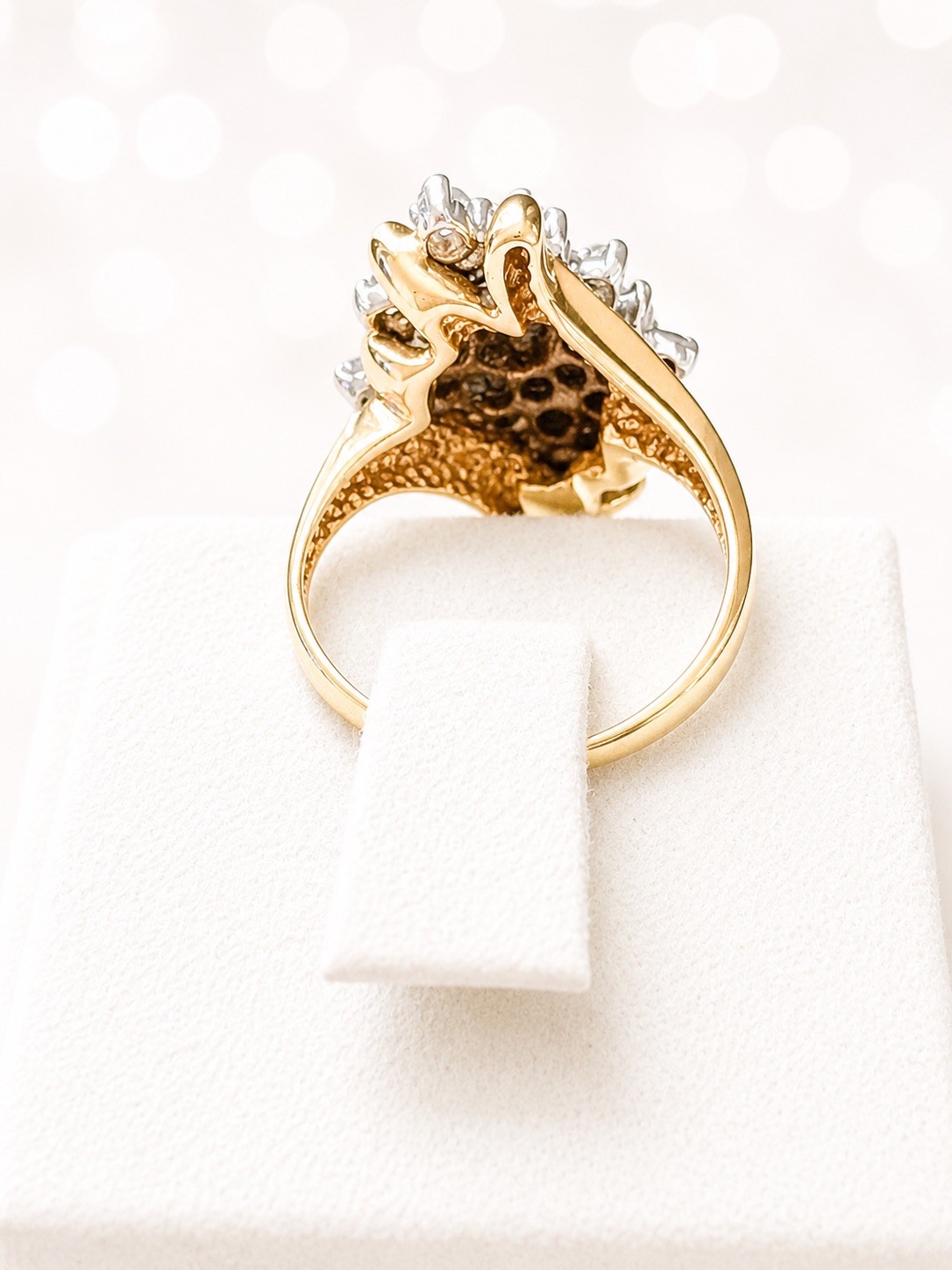 14K Yellow Gold 2.00 CTW Natural Diamond Cluster Ring | 7.78g | Size 6.75