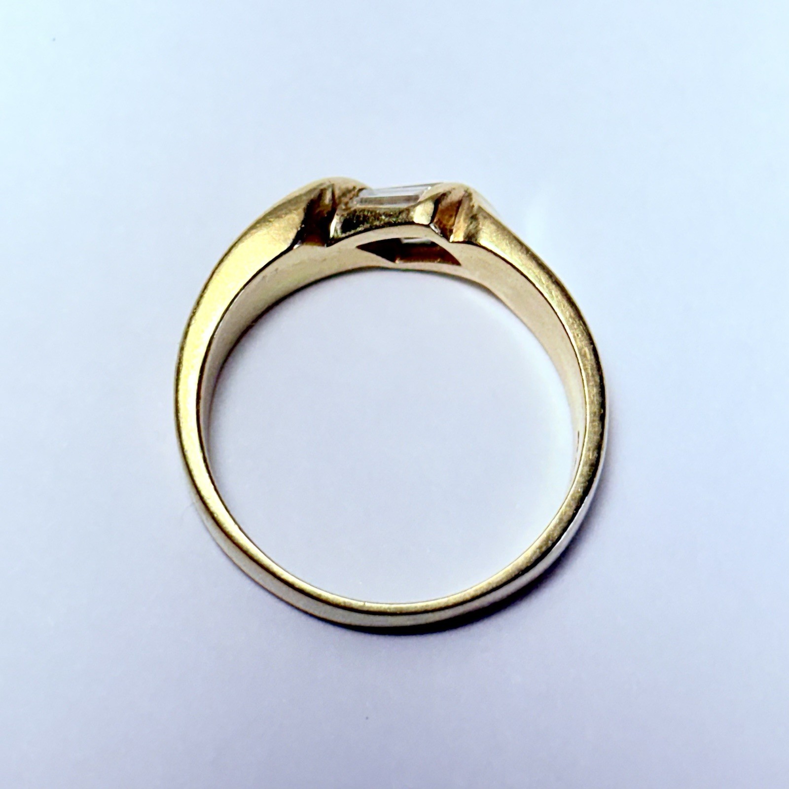 ArtCarved 14K Yellow Gold 0.24ctw Baguette Diamond Size 6.75 Band Ring 5.2g
