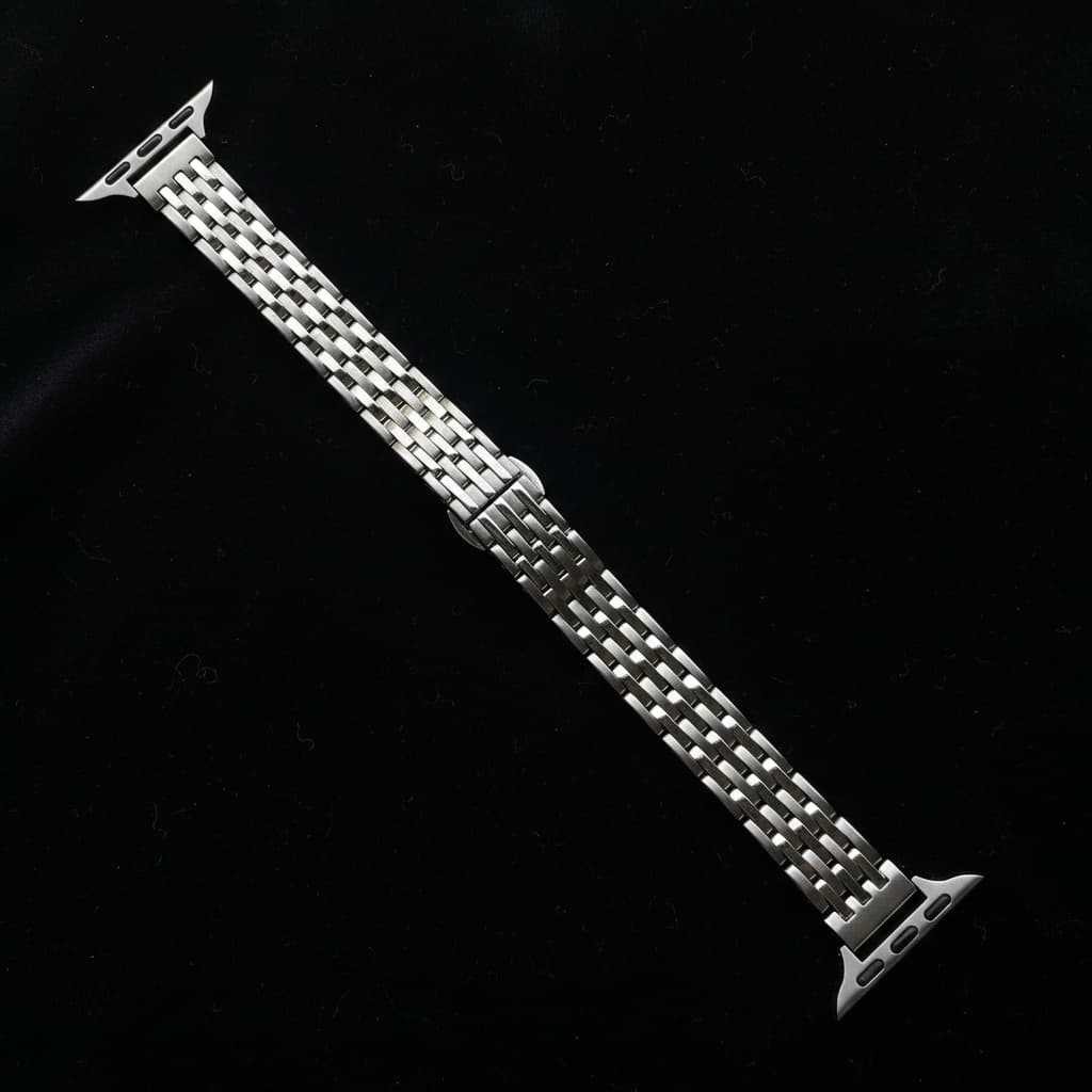 Women Thin 7 Link 316 Stainless Steel Watch Strap Compatible for Apple Watch