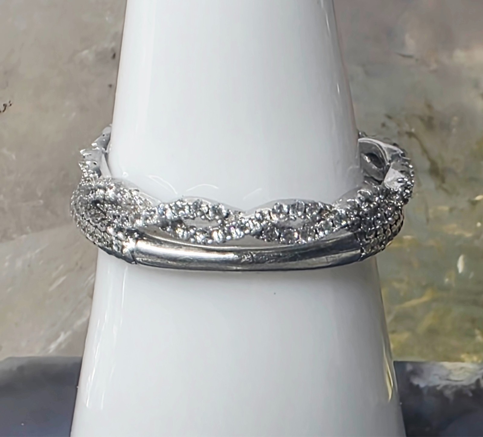 925 Sterling Silver CZ Bridal Ring Set Solitaire Engagement & Eternity Band Ring