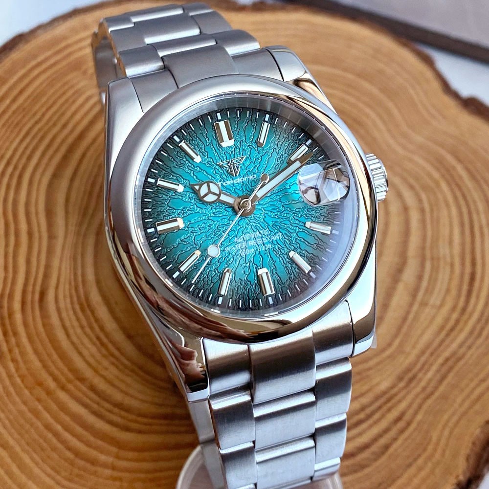 Tandorio 39mm Fashion Sapphire Round Bezel Lume 20ATM NH35 PT5000 Men Auto Watch