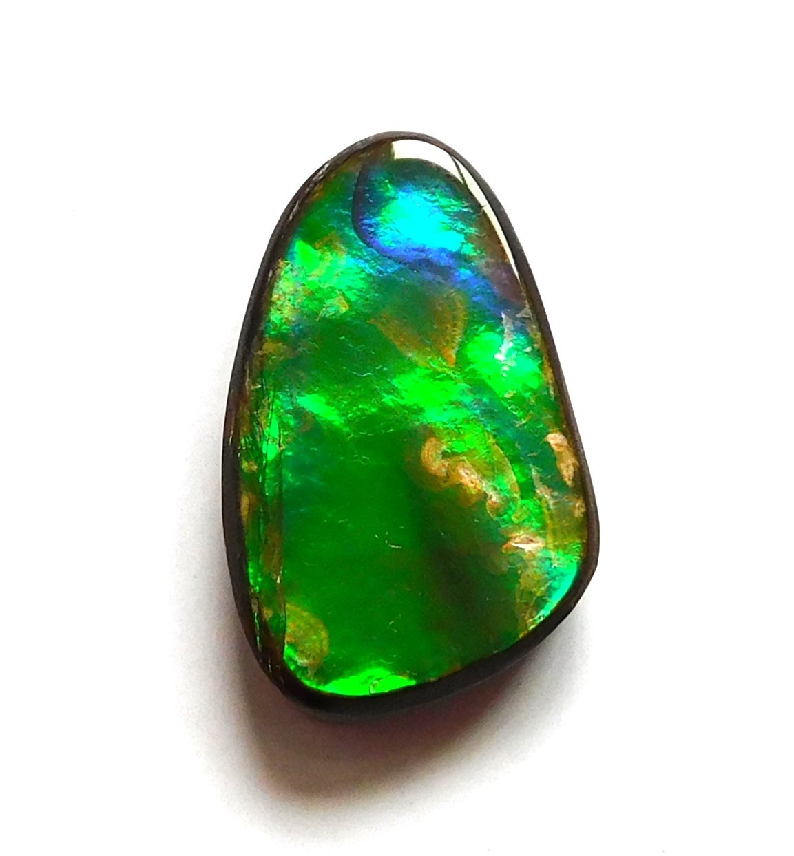 10.95 Ct Natural Canadian Ammolite Cabochon Loose Gemstone 19.9X12.3X4.6MM JK108