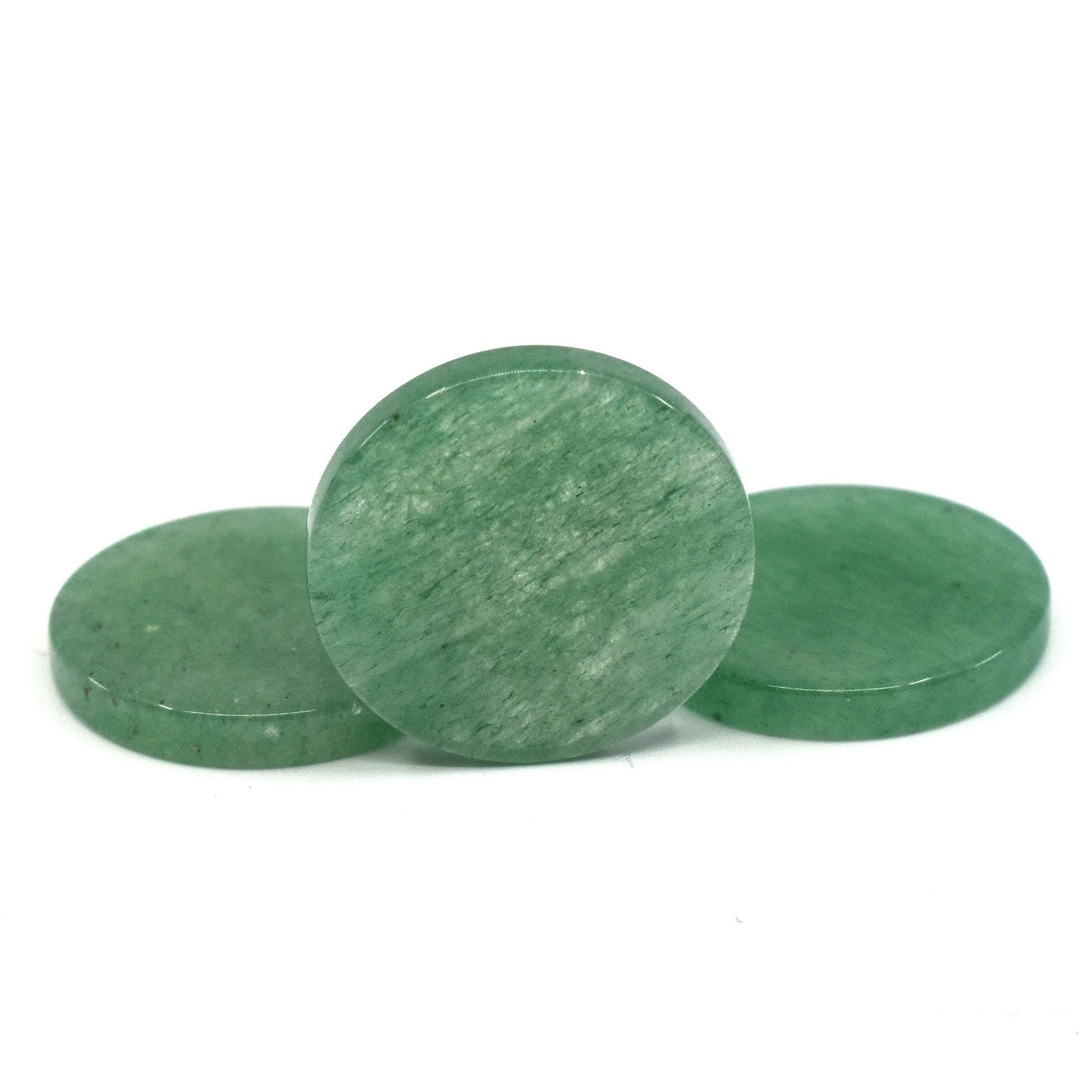 Natural Green Aventurine Round Bothside Flatback 8mm to 20mm Loose Gemstone