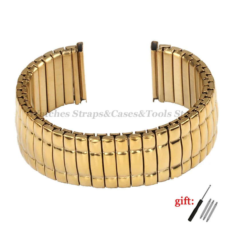 Stretch Stainless Steel Watch Band Strap 14-20Mm Metal Elastic Unisex Bracelets