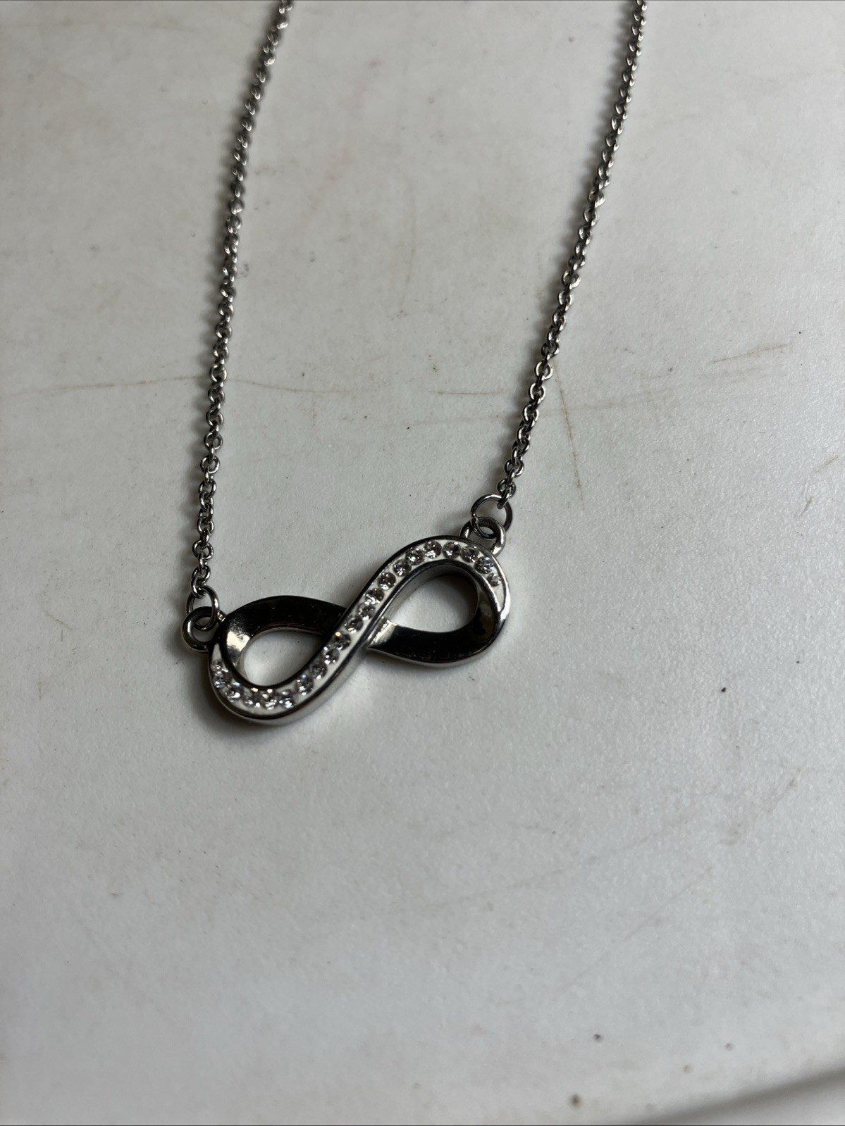 HMK LIC Stainless Steel Infinity Necklace 18-20” Adjustable Elegant Gorgeous