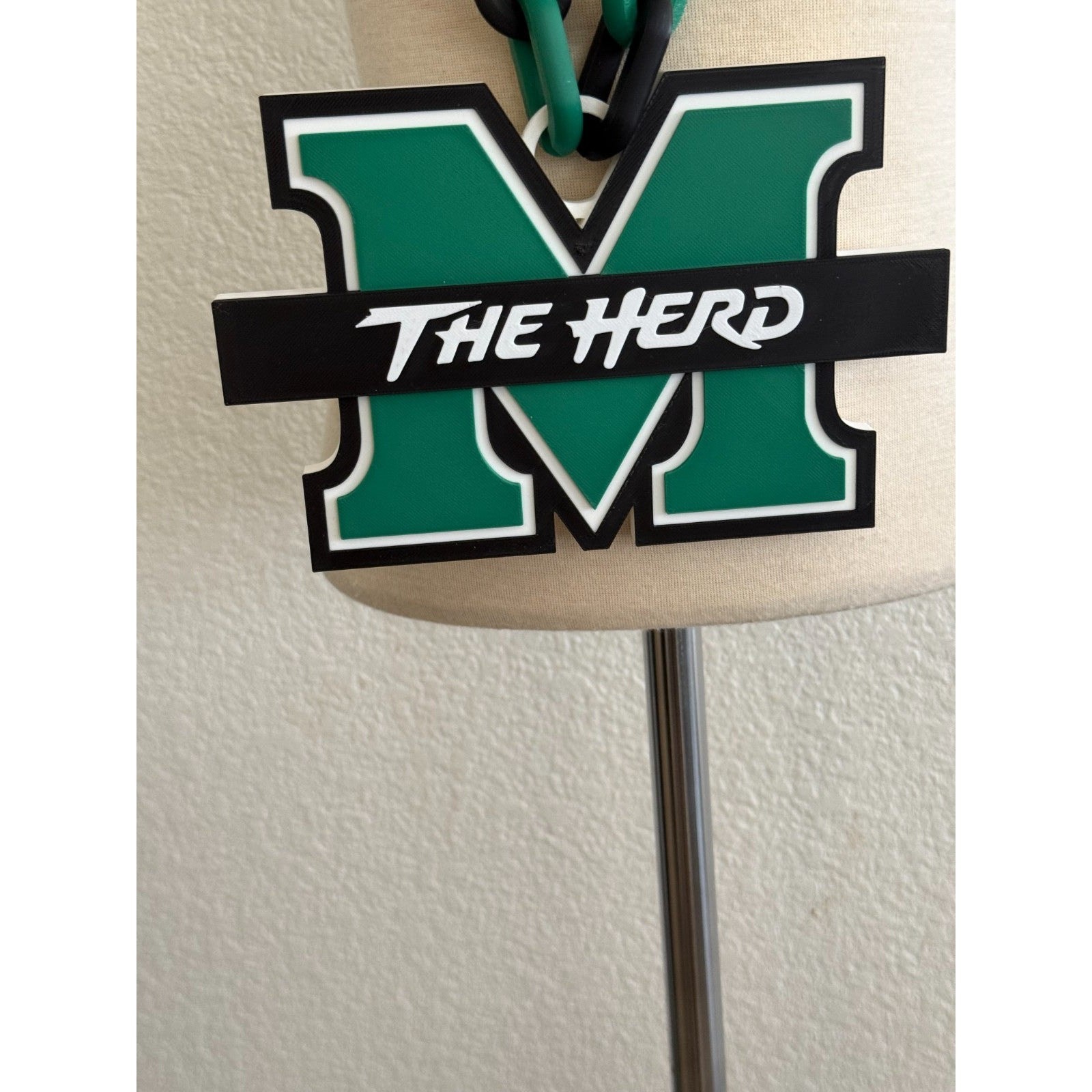 Marshall Thundering Herd Logo Oversized Necklace, Hype Chain “Thundering Herd”