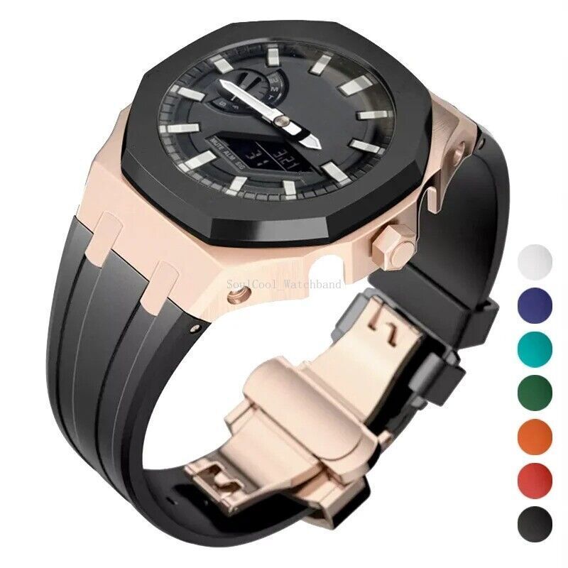 Gen 5th Metal Watch Bezel Case Mod Kit With Rubber Band For Casioak GA 2100/2110