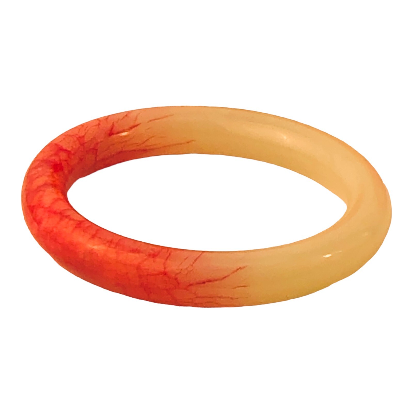 Jade Green and Red Bangle Bracelet In Gift Box