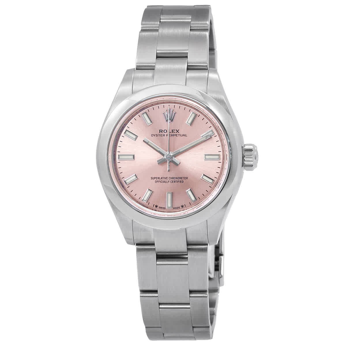 Rolex Oyster Perpetual 28 Automatic Chronometer Pink Dial Ladies Watch