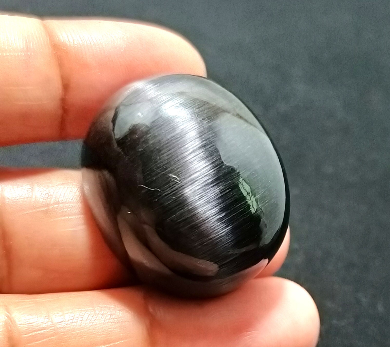 103.50 Ct NATURAL BRAZILIAN Black Cat Eye Oval Cut Loose Certified GEMSTONE