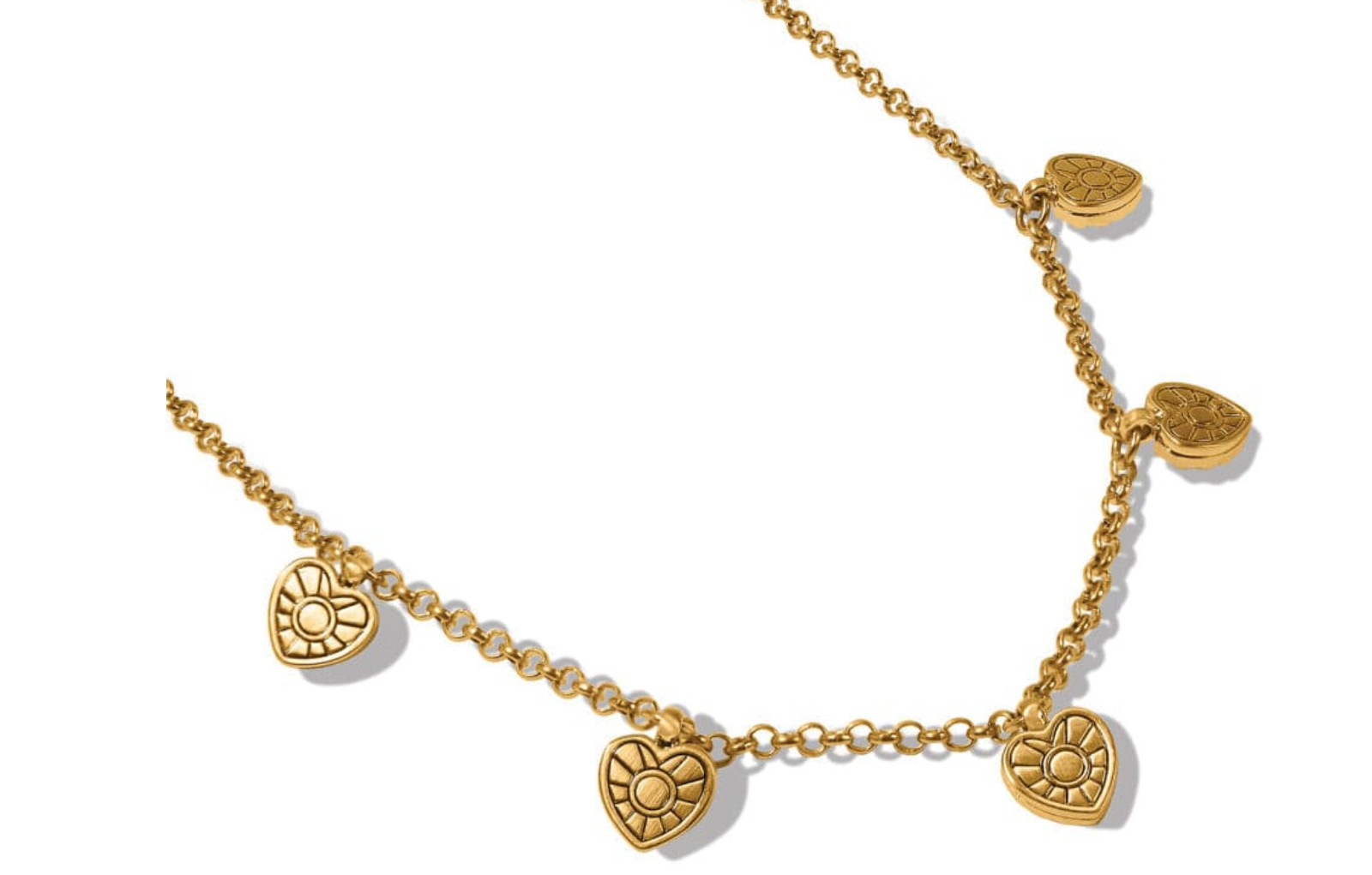 Brighton Esprit Heart Station Necklace STYLE JM7363 Color Gold $78 NWT