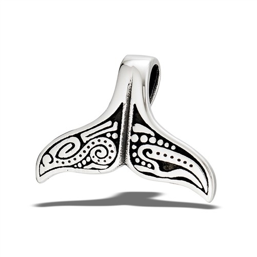 Stainless Steel Whale’s Tail with Design Pendant no chain