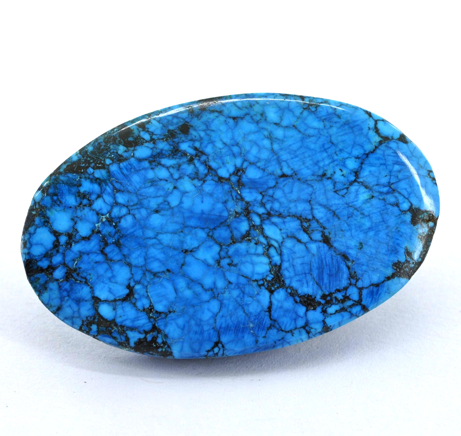 Natural 104.70Ct Certified Untreated Spiderweb Turquoise Oval Cut Loose Gemstone