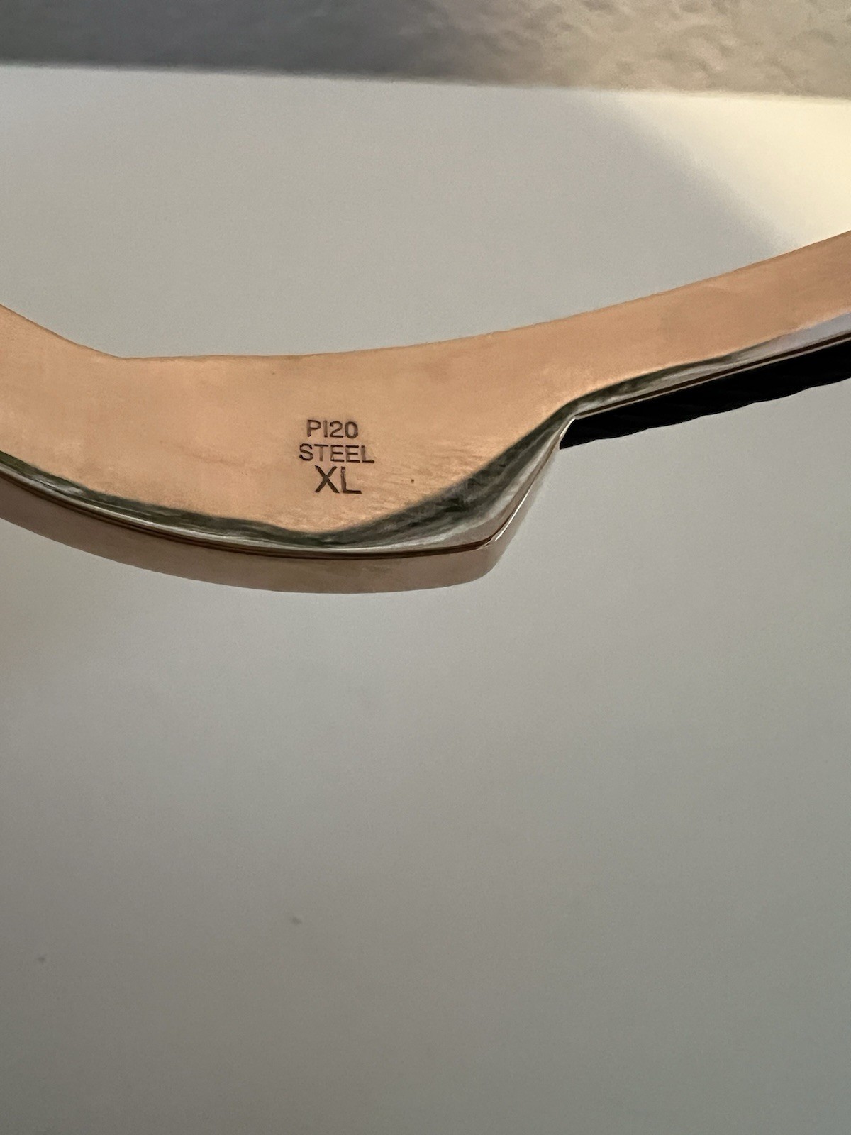 NEW Sz XLCharriol RoseGold tone Steel PVD Black Cable Shoreline Bangle Bracelet