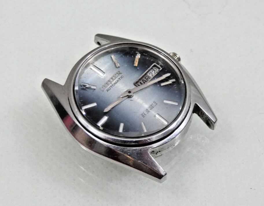 VINTAGE CITIZEN AUTOMATIC WATCH faceted crystal 6501 / 61-0593