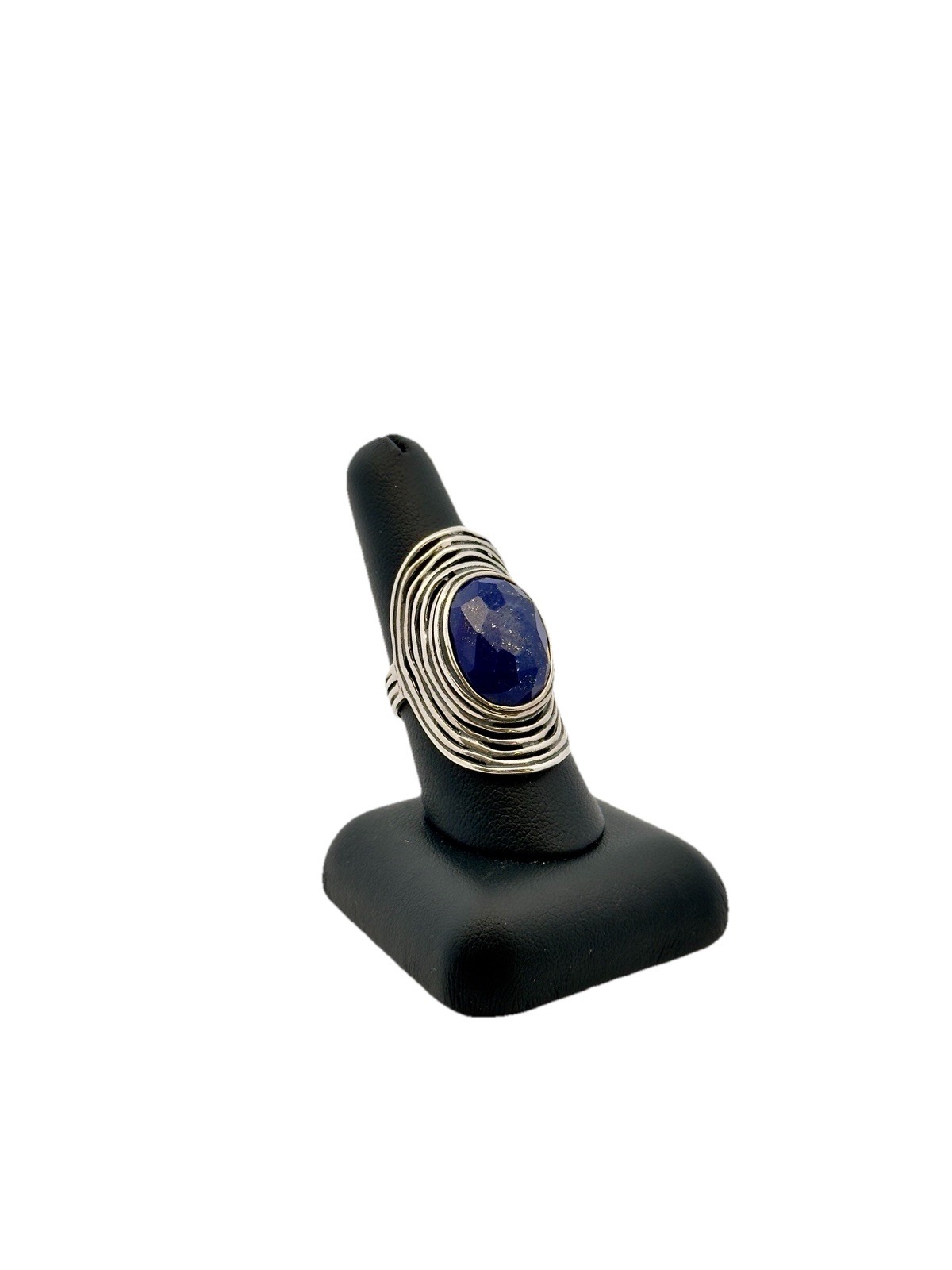 Paz Creations 925 Sterling Silver Cushion Lapis Lazuli Modernist Statement Ring