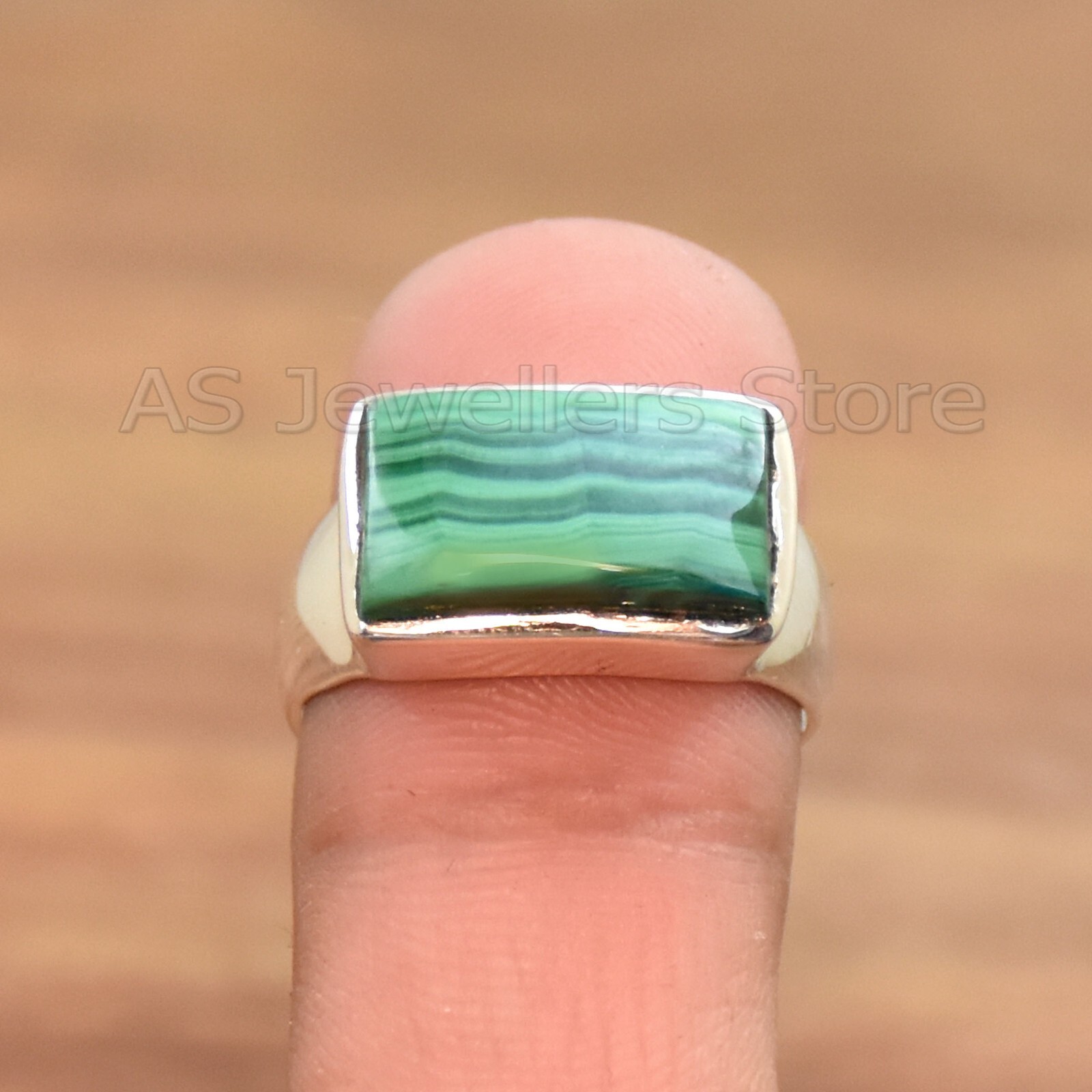 925 Sterling Silver, Malachite Ring, Handmade Jewelry, Silver Gemstone Ring