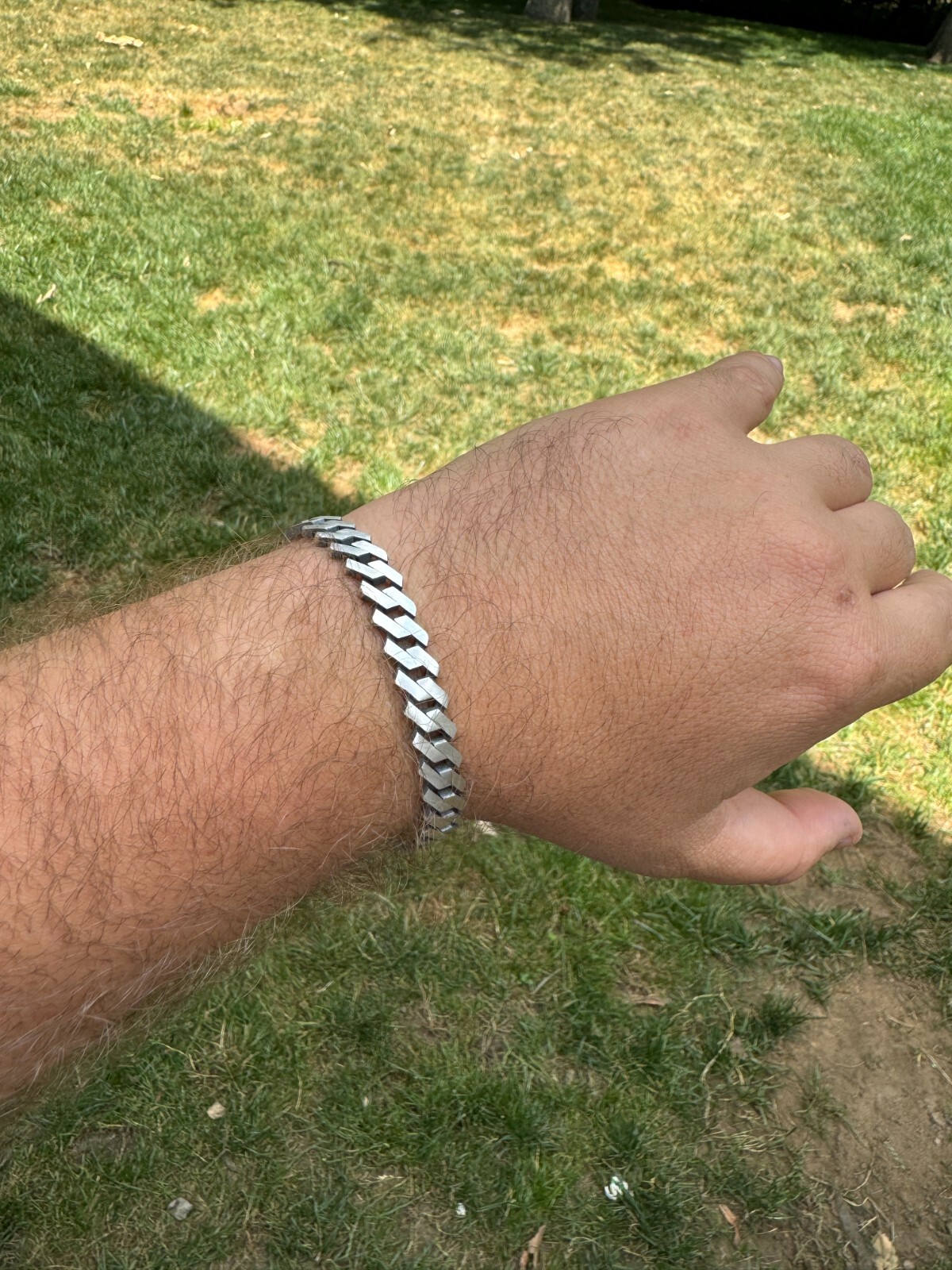 Prong Custom Miami Cuban Link Bracelet 8.5mm Real 925 Silver Oxidized Finish