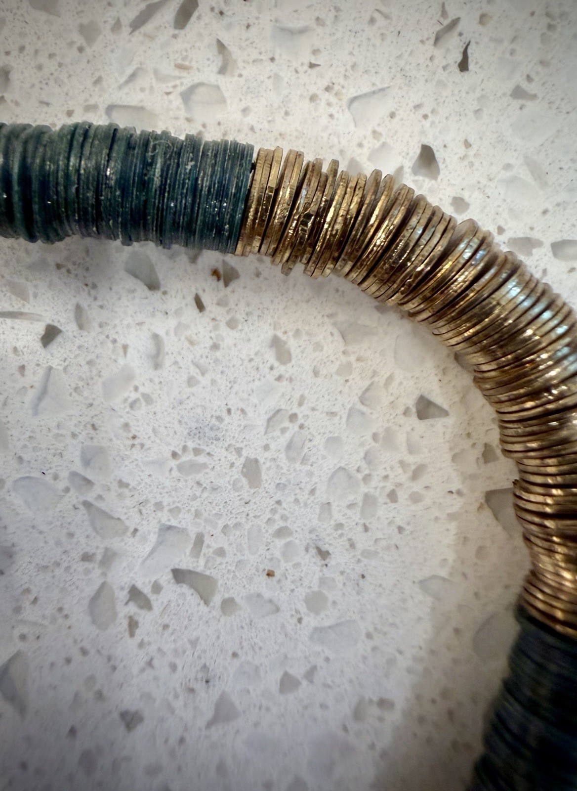 INK + ALLOY Grace Sequin Stretch Bracelet Stack Set 3 Gold Emerald NWT