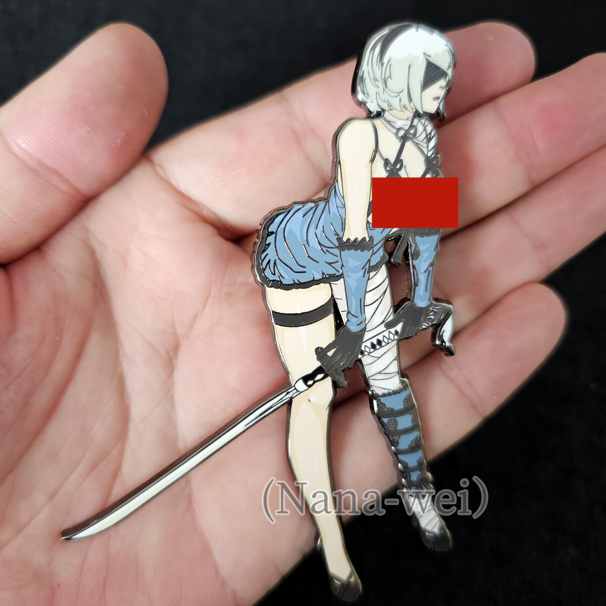 New Nier Automata Yorha No. 2 Type B 2B limit Metal Badge Pin Collectible