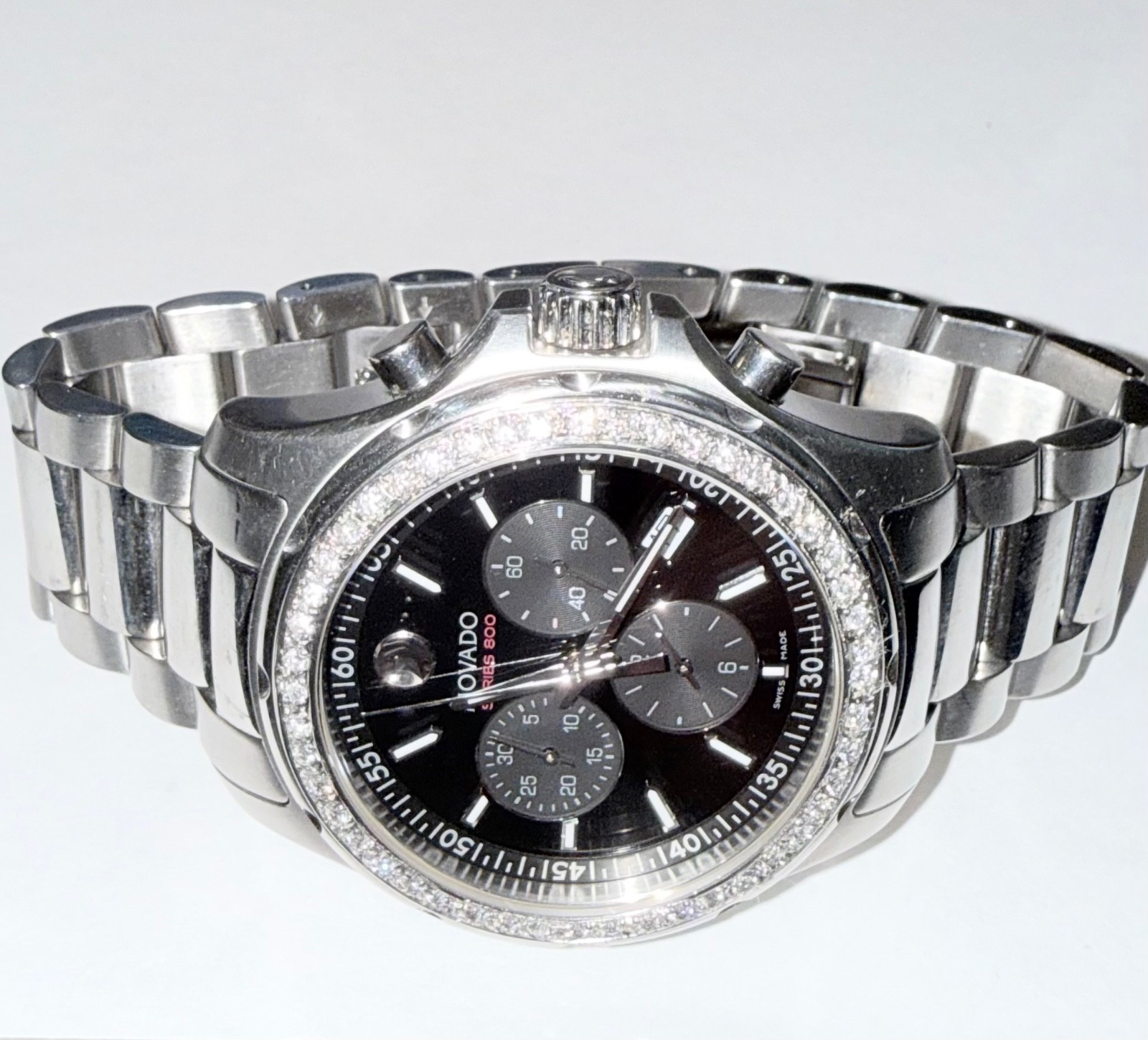 Authentic Movado Men’s Series 800 Chronograph Lab Grown Diamond Watch