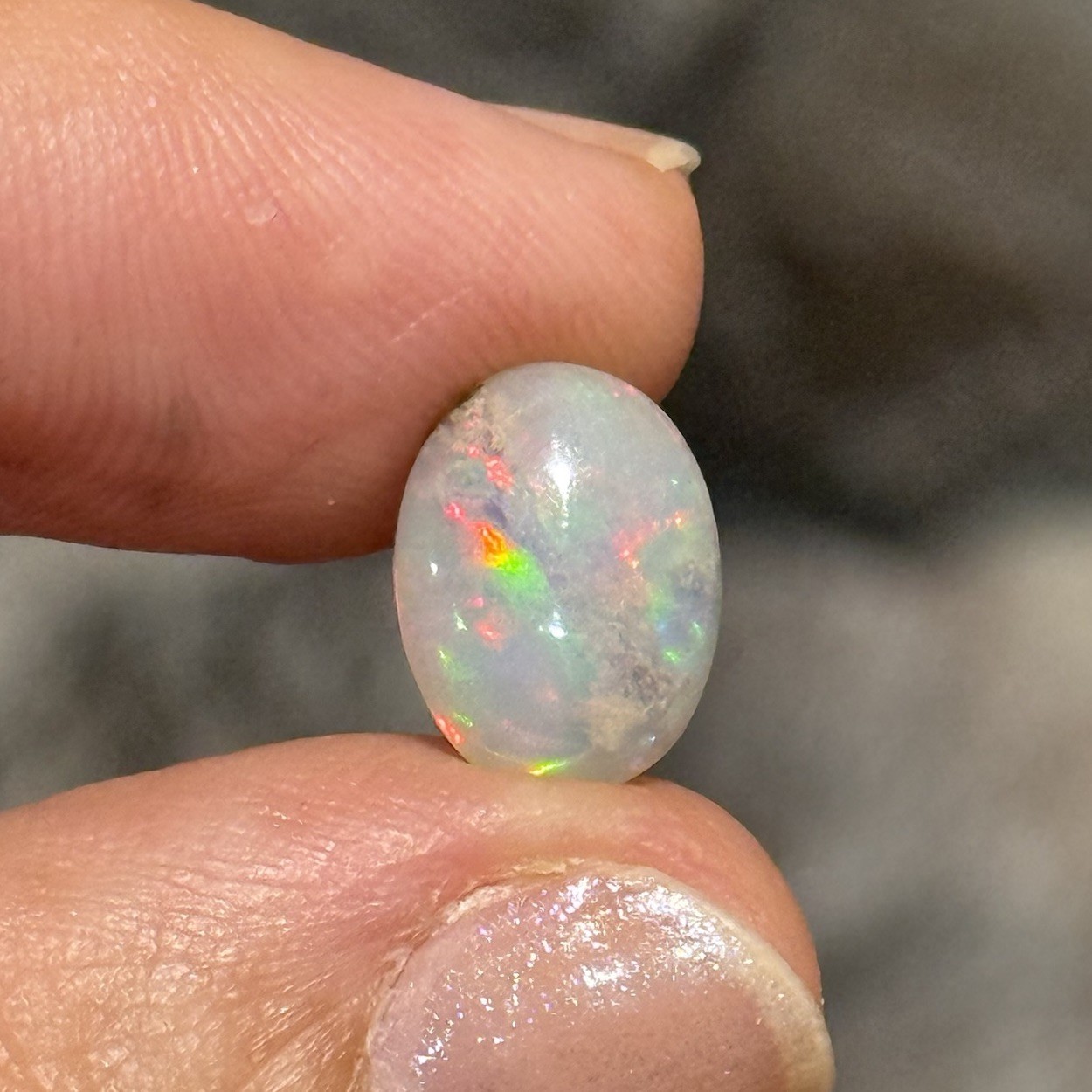 2.7ct 11.8x9x5.4mm Galaxy Ethiopian Welo Opal Oval Cabochon Gem