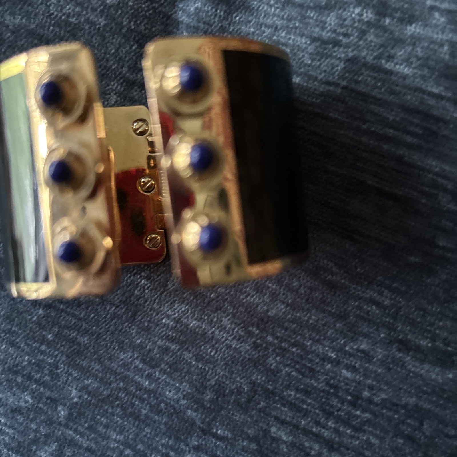 VTG Henri Bendel Cuff Signed Bracelet Stones. Beautiful