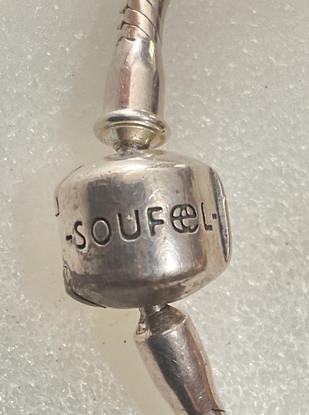 Soufeel Signed Sterling Silver Charm Bracelet 6.5 Inches Long 13 Grams