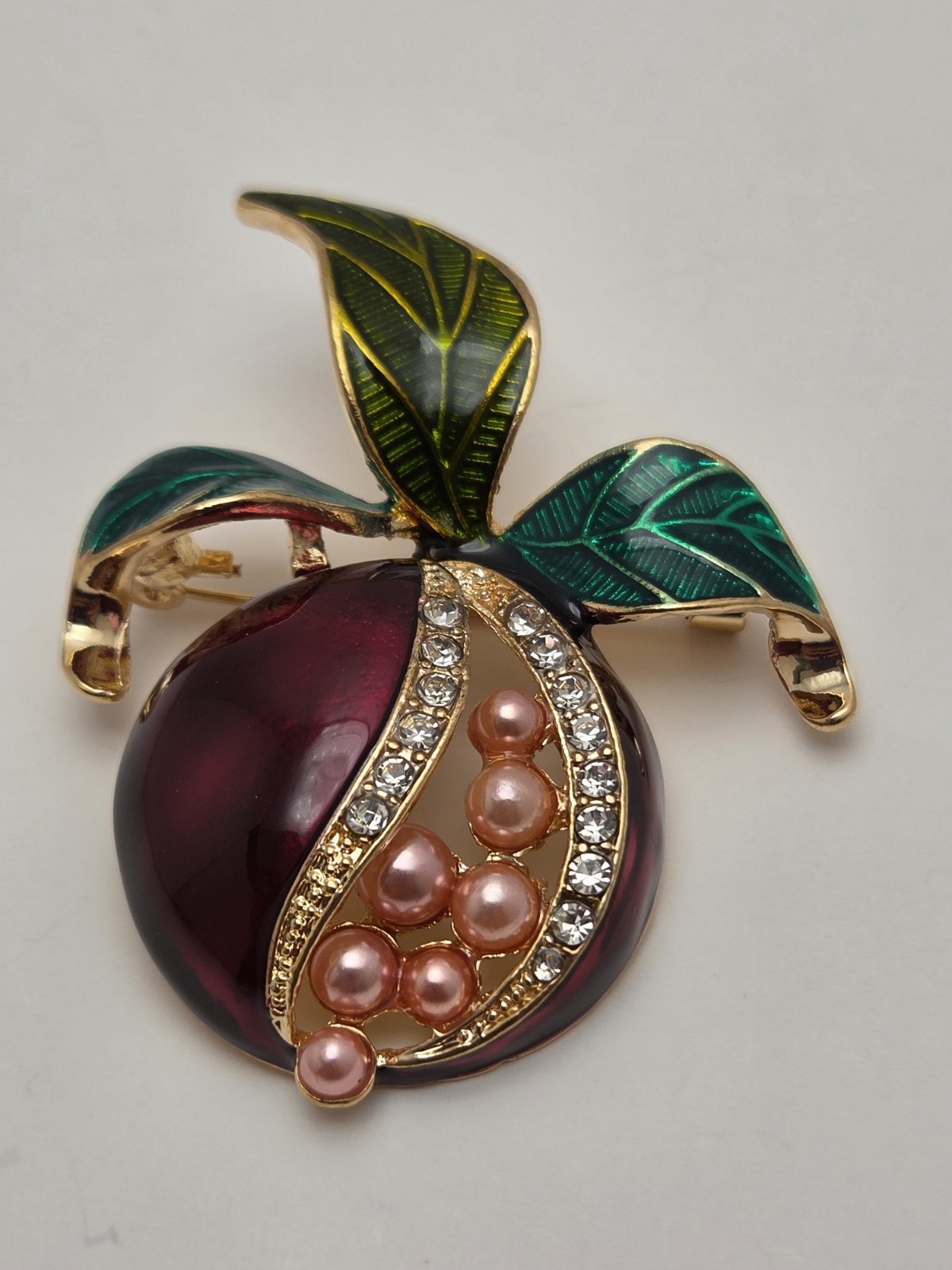 Jewel Tone Brooch & Pendant Set – Purple Fruit, Blue Starfish, Red Rose Trio