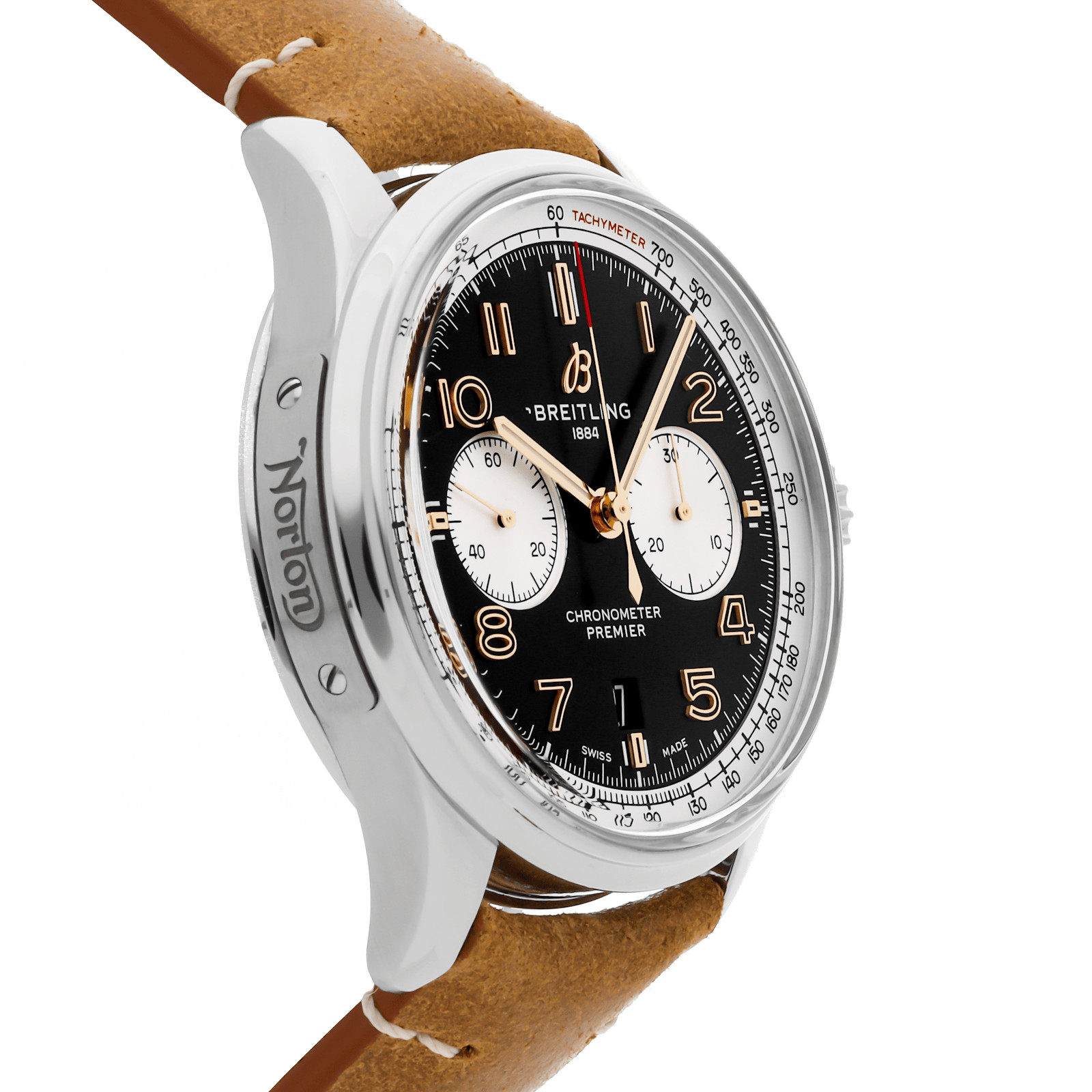 Breitling Premier B01 Chrono Norton SS auto 42mm Strap Watch AB0118A21B1X2