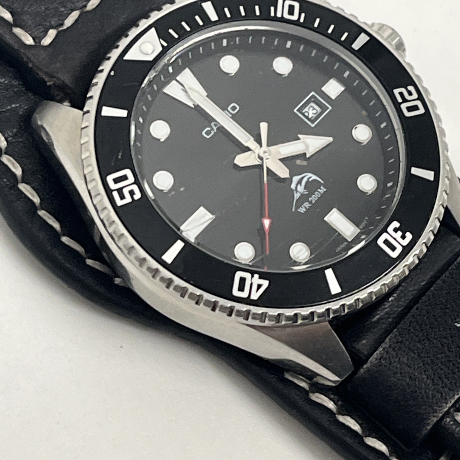 Casio MDV-106 Duro Black Dial 44 mm Marlin WR 200m Quartz Leather Band